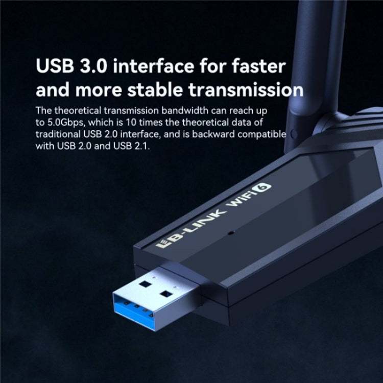 LB-LINK WDN1800H Esports Gaming USB 3.0 WiFi6 AX1800M Gigabit Wireless Network Card LB-LINK WDN1800H Esports Gaming USB 3.0 WiFi6 AX1800M Gigabit Wireless Network Card